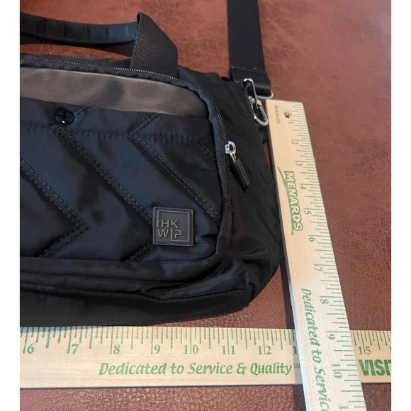 Ihkwip mini tote encore edition Black Nylon Quilted Crossbody Bag Satchel Travel - Picture 3 of 8